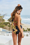 Explore More Collection - Printed Plunge One-Piece and Cover Up Swim Set