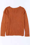 Explore More Collection - Exposed Seam Round Neck Knit Top