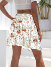 Explore More Collection - Printed Elastic Waist Mini Skirt